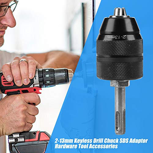 2-13mm Draaibank Drill hoofd capaciteit metaal sleutelloos met SDS Adapter Accessoires 3 Jaw Chuck Quick Release Conversie Power Hand Gereedschap Accessoires 5