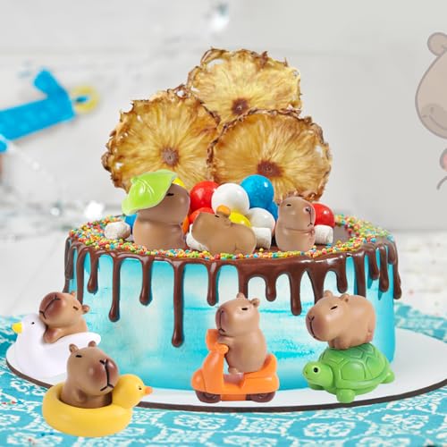 13 st. Mini Resin Capybara Beeldjes, Verzamelbare Dieren Speelgoed voor Auto Dashboard Decor Fairy Tuin Miniaturen Home Bureau Ornamenten DIY Ambachten Cadeau voor studenten Volwassenen 5