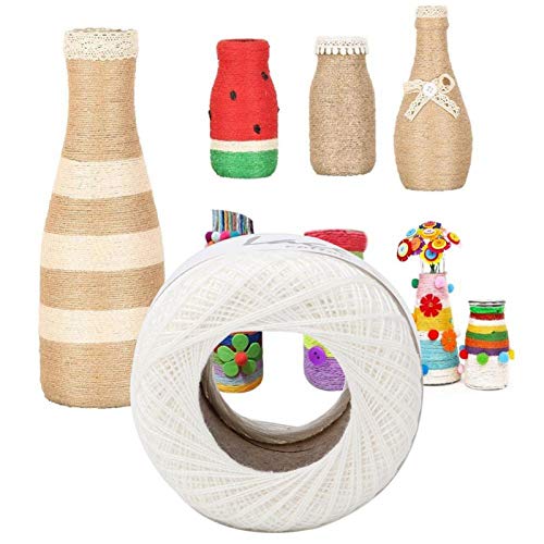 Multikleurig garen Dunne lijn haak katoenen draad hand haak zomer zijde licht met een haak voor hand borduurwerk (6601White) 4