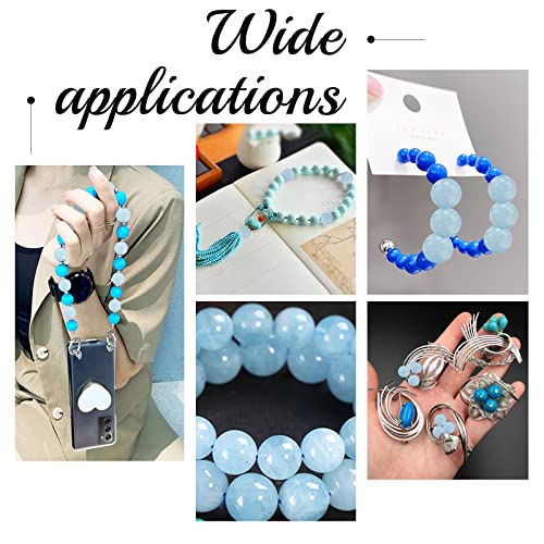 3 Strands Ca. 180 st Natuurlijke stenen kralen, 6mm Losse ronde kralen van Chalcedon Blue Imitatie Aquamarine edelsteen kralen voor ketting armband sieraden maken 5