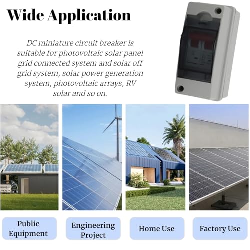 Solar DC Isoleerschakelaar, DC500V IP65 PV Solar Disconnect Switch Fotovoltaic Circuit Isolatie miniatuur RV Breaker Box Waterdicht (32A) 4
