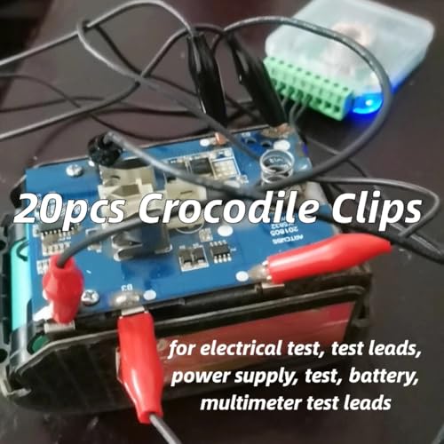 20st Crocodile elektrische klem, Alligator klemklemmen 28mm Testsonde Metel met beschermende isolatiehoes 3