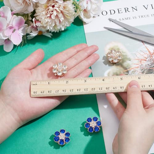 4 Covers Rhinestone Buttons Covers Afneembare Naaiknoppen 2 Kleur met messing Accessoires voor vrouwen Blouses Mannen Overhemden Kleding Decoratie 2.2 x 2.2cm 3