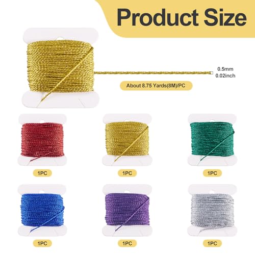 6 stuks geborduurde draad 0.5mm 12 laag Polyester geborduurde appliques effen gekleurde koord voor kruissteek naaien op projecten Threads 4