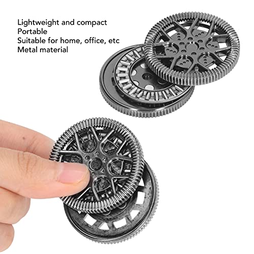 Metal Fidget Speelgoed Fidget Slider Haptic Coin, Angst Stress Relief Push Slider Speelgoed voor Office (Zilver Zwart) 3