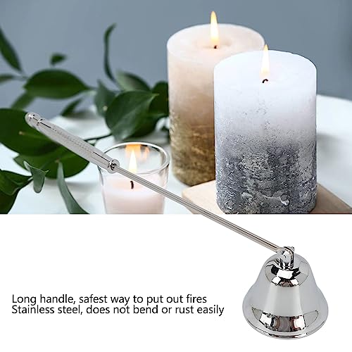 Wick Flame Snuffer, Long Handle Candle Flame Snuffer, Candle Wick Snuffer Roestvrij stalen Wick Flame Snuffer Vintage Brandblusapparaat met Lange Handvat (Zilver) 4