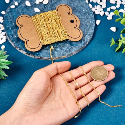 16,40 Voeten (5m) koperen ketting koppeling, Sieraden ketting gevlochten ketting voor sieraden het maken van ambachtelijke DIY Tassen Wallet Supplies,Goud Link armbanden 5