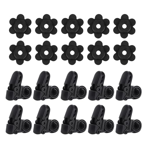 20 stuks Tuin Flag Clips en Stoppers, Anti-Wind verstelbare Plastic Flagpole Clamps houder Rubber Pole Stoppers voor binnen en buiten gebruik 3