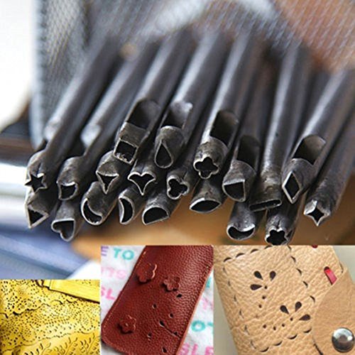 Set van 20 Punching Tools Punching Hand Cookie Cutter op lederen stempelen Carbon Steel voor DIY lederwaren ambachtelijk leer