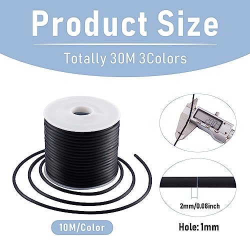 30m Holle Pijp PVC Tubular Rubber koord 2mm Wit Bruin Zwarte Tube Rubber String Stitch Houders voor het breien van haken Ambacht sieraden maken 3