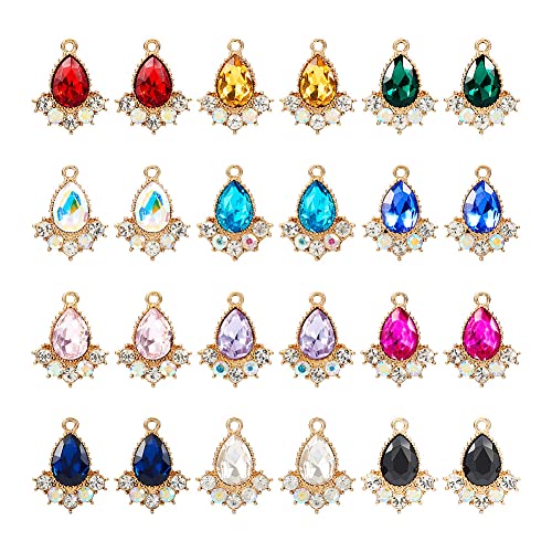 Teardrop Crystal Bedels voor vrouwen Oorbellen Glas Rhinestone Drop Hangers 12 Kleuren voor sieraden Crafts Jurk Taille Ketting bruiloft Party Decor, Glas, Geen edelsteen, Glas, Geen edelsteen