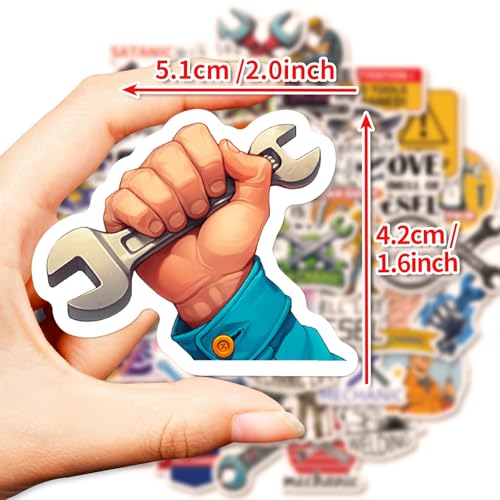 Stickers voor Mechanics Kids Tieners 50 stuks Machine Waterdicht Vinyl Laptop Skateboard Koffer Helm Autofiets mobiele telefoon Motorrijwiel Bike Scrapbook Cadeaudagboek 4