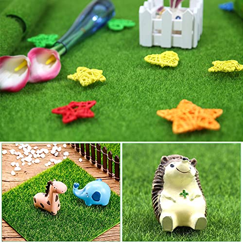 Verpakking van 5 kunstmatige Turf Mini kunstgras natuurlijke gras Tapijt Kunstgras Tapijt 15 x 15 Rolling Turf Kunstgras Imitatie gras Miniatuur Mos Turf decoratie gras voor ambachten 5