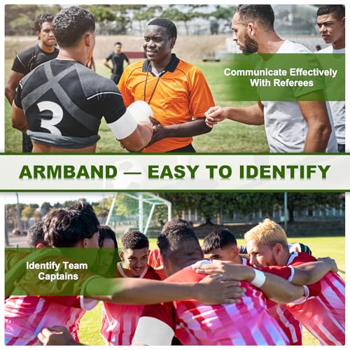 Football Captain Armband, 18st Captain Armbanden voor Voetbal Elastische Captain Arm Band Sport Captain Armbanden voor de jeugd Volwassen Voetbal Team Training Wit 4