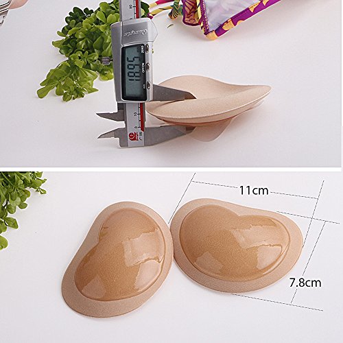 AONER 2 Paren Bra Insert Pads (Zwart + Huidkleur), Siliconen Borstverbeteraar, Duw op Bras, Borstvergroting voor zwembroek en Bikini, -, One Size, Multicolour