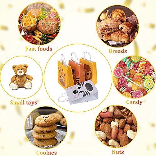 18 Piece Jungle Party Bags, Animal Gift Bags Candy Paper Bags voor kinderen met voor Halloween Kerstmis Kids verjaardagsfeest voor baby's - 21x15x8cm 5