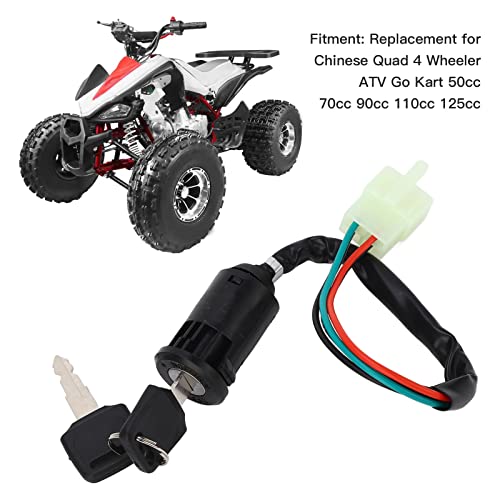 Startsleutelschakelaar, 4 Pin Wire-ontstekingssleutelschakelaar met 2 Sleutels voor Quad 4 Wheeler ATV Go Kart 4