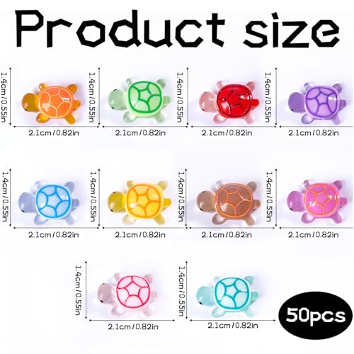 50 stuks Mini Turtles Lichtgevende Mini Harsschildpadden Mini-figuren Turtle Mini Tortoise Mini Tortoise Kleine figuren Mini Turtles Tuin Decoratie DIY