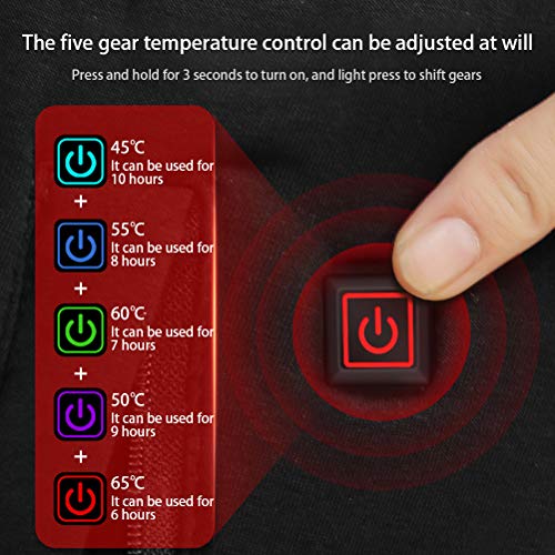 Elektrische verwarmingsbroek, USB verwarmde broek met 5-traps temperatuurregeling en 8 kachels APP regelkachel Elastische broek 5