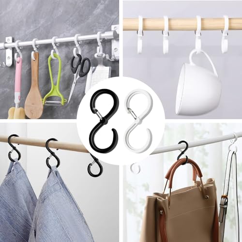 20 stuks S haken Pragmatic Plastic S haken, zwaar werk met veiligheidsriem Design voor Pan Utensil Kabinet Rod Outdoor Verlichting Keuken Gereedschap Badkamer Garden Office Plant (2 kleuren) 3