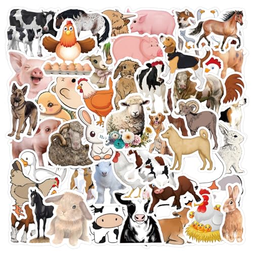 100 stuks Animal Sticker Set, Landbouwdieren, Waterdichte Vinyl Stickers, Auto, Motorfiets, Fiets, Skateboard, Snowboard, Bagage, Laptop, Koffer, Helm 4