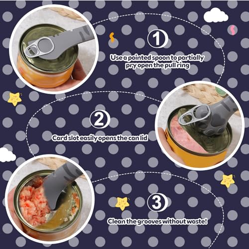 Silicone Universal Can Lid Cat Food met Lepel, Feed Cat Cat Lepel Cat Food voor kattenvoer, Can Lid voor blikken voor Pet Food Boxes, deksel Gift (B) 3