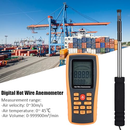 Draagbare digitale Hot Wire Windsnelheidsmeter Anemometer, 500 Data Storage, LCD backlight ontwerp, Ideaal voor buitenactiviteiten 3