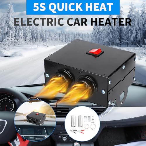 Auto Defogger Defogger, 12V 400W-600W Heizung 2 Loch Winter Schnellheizung Windschutzscheidbe Frost Entfernen Geräuscharm 3