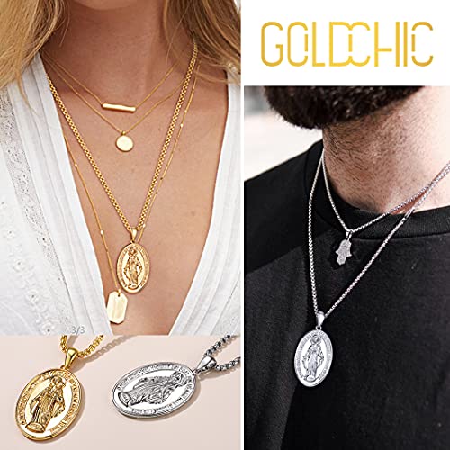 Sieraden Oval Wonderbaarlijke medaille ketting, Onze Lieve Vrouw van Graces, Hanger met Filigree Edge, Maagd Maria Religieuze sieraden voor vrouwen mannen