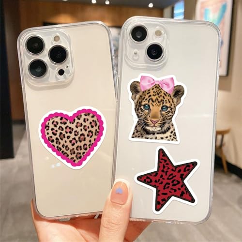 Leopard Stickers voor tieners Volwassenen 50 stuks Leopard Waterproof Vinyl Sticker Set Auto Motorfiets Fiets Skateboard Snowboard Bagage Laptop Koffer Helm Motorfiets 3