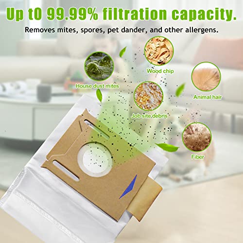 5 Pack Dust Bags For ECOVACS Deebot Ozmo T8, T8 Aivi, T8+ T8 AIVI+, T8MAX, N8 Pro Plus/N8 Pro, N8+ Plus, N8 Pro+, T9 AIVI T9 PRO T9 MAX DX93, DDX96, For Yeedi K781+ Stofzuigeronderdelen