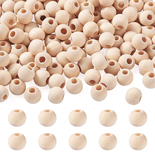 Natuurlijke ronde houten kralen 10mm Gat Onafgewerkte houten bal Spacer Losse kralen met 4mm gat voor ambachten DIY Handgemaakte decoraties sieraden maken