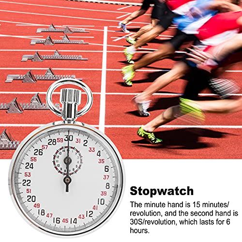 Mechanische stopwatch metaal stopwatch Handheld Running Timer Large Dial Natuurkunde Onderwijsapparatuur 3