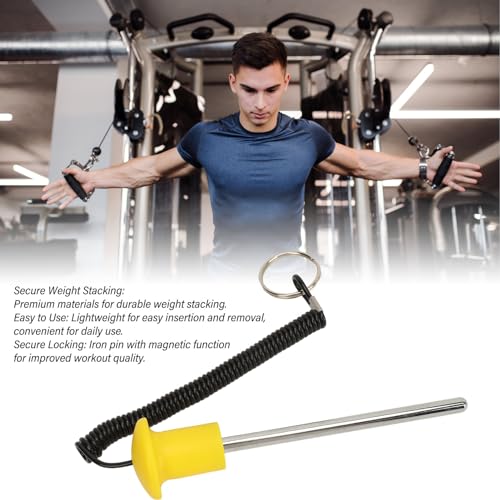 8mm Diameter Magnetische weegplate Laden Pin, kracht training accessoire vervangende pin met touw, voor ijzer gewicht Stack, ijzer en Plastic, gemakkelijk invoegen en verwijderen 3