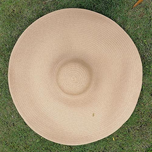 brede rand stro hoed vrouwen oversized strand stro hoed opvouwbare zachte zon hoed opvouwbare strand hoed Khaki 6 7/8-7 1/8 3