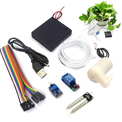 Automatische irrigatie Kit voor Arduino DIY, 1 stuk vloervochtigheidsdetectie + 5 V 4 kanaalrelaismodule + 1 x Mini Micro Onderwaterpompen + 0,5 m Transparante slang