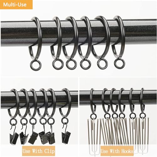 24 st zwart metalen gordijnringen, 28mm binnendiameter, gordijnring 4