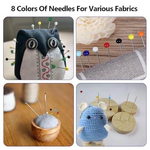 1000 Stukken Hoge kwaliteit Roestvrij stalen pennen met hoofd, hittebestendig Rechte Lange Glazen Headpins, Multicolor Headpins voor Stof, Sieraden DIY ambachten en Naaien Project, Decoratie 4