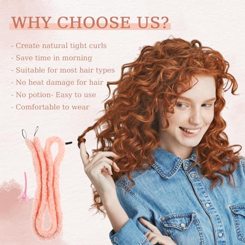 Heatless Curls Band met 1 haarspeld, 160cm Curlers Overnachting Krullen zonder warmte Curlers voor lang en kort haar, Heatless Curl Set voor lang en gemiddeld haar () 3