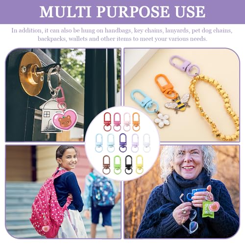52 st. Kleurrijke Premium Metal Swivel Lobster Claw Clasps Lanyard Swivel Snap Hooks Heavy Duty Metal Lanyard Clips voor Zak Keychains Connector sieraden maken DIY Crafts 3