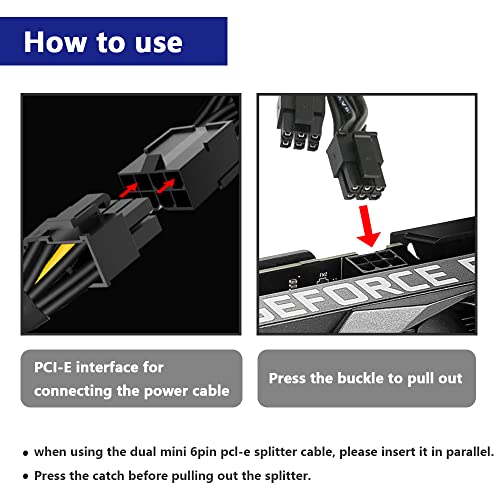 2 st. Dubbele Mini 6 Pin Plug naar Mini 8 Pin PCI-e Graphics Card Voeding Kabel met Mouwen voor Mac Pro Tower/Power Mac G5 15" 5