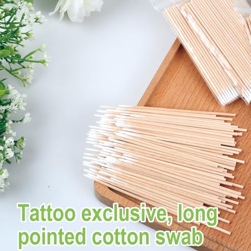 Houten gepunte katoenen swabs Applicatoren 1000 st 10 cm lang Hout Handle Micro borstel schoonmaken Sticks Microblad zwabbers voor Tattoo Beauty Makeup Eyebrow Nails 4