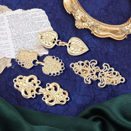 4 Pieces Kleding Clips Vintage Cardigan Clip Metal Knit Brooch Gold voor kleding Pullover Swirl Clip Gold Vintage Sjaal Collar Sluiting Dress Shirt Button Clip voor meisjes Vrouwen 5
