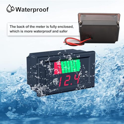 2 st. Auto Marine Motorcycle LED Digitale Voltmeter Spanningsmeter Batterijindicator 12V-60V (rood) 5