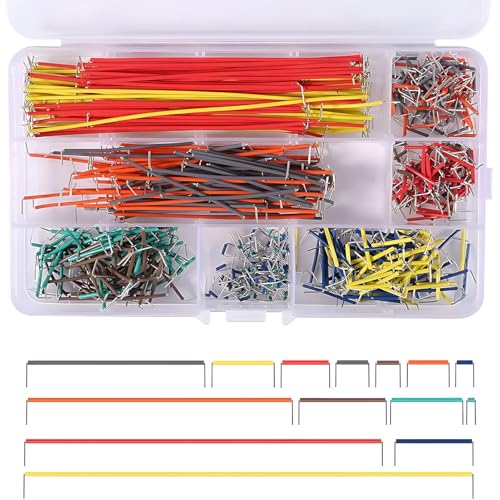 Breadboard Jumper Wire Set, Breadboard Jumper Kabel Kit, Breadboard Jumper Kabelbruggen, Breadboard Jumper Wire Man naar man Gesorteerd met plastic doos, voor Plugboard, 14 verschillende
