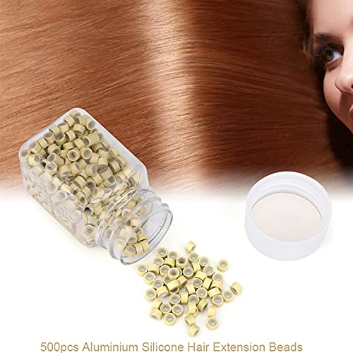 500 st Siliconen kralen Haarverlengstuk Tubes Haarvlechtende decoraties (#5) 4