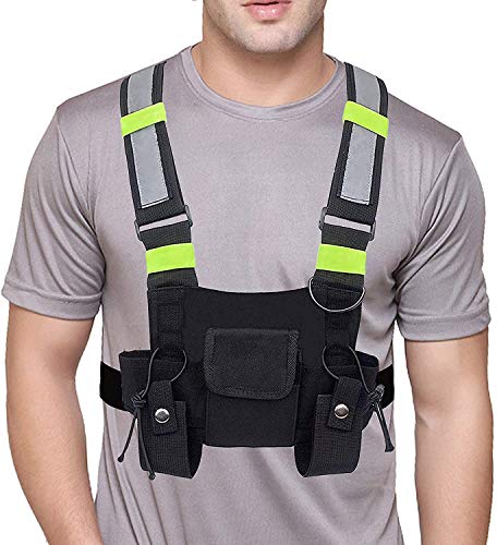 Universal Radio Chest Harness Rig - Prepack Pouch Holster Vest Rig Chest Bag draagtas voor Two Way Radio Walkie Talkie, Green, Holster Case, groen, Holster Case