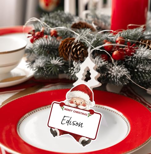 50 Stks Kerstplaats Kaart Santa Claus Tafel Zitkaarten Papier Naam Kaarten Voor Kerst Tafel setting Verjaardag Xmas Bruiloft Diner partij levering 3