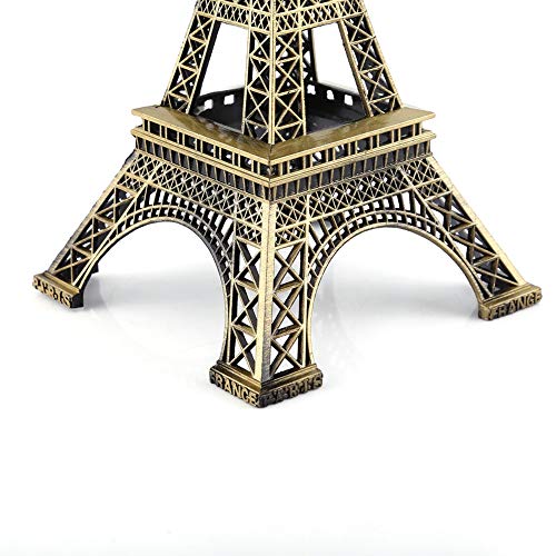 Eiffeltoren architectuur, Antieke brons Parijs Eiffeltoren standbeeld Vintage Legering Model Decoratie(25cm) 3