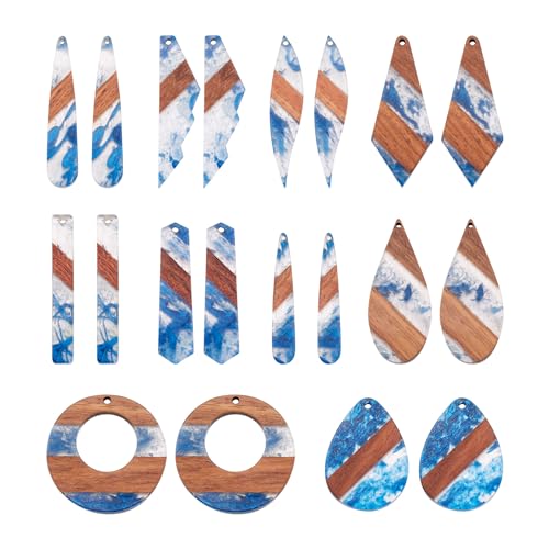 Hars Walnut houten bedeltjes voor oorbellen ketting hangers Hars houten stukken Charm sieraden maken, Hars Hout, Hars Hout